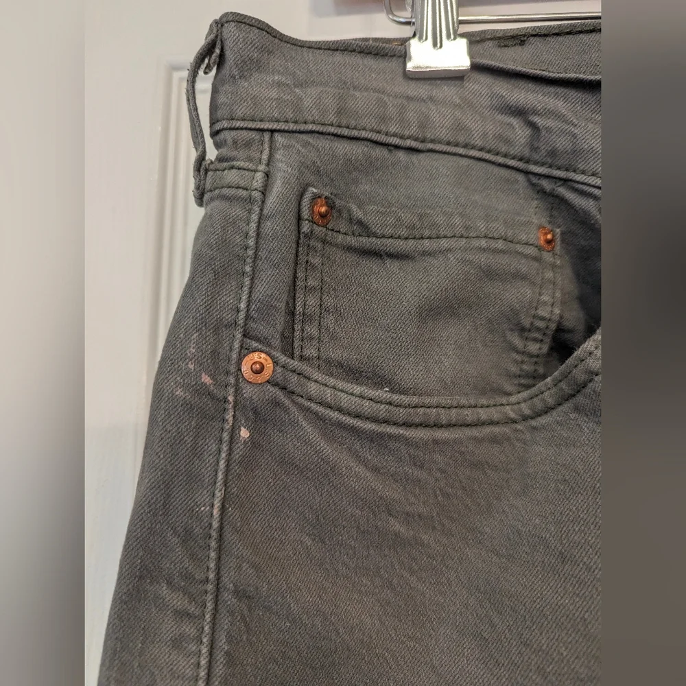 Levi's 505 Men's Straight Leg dark gray regular fit grunge zip fly Jeans 38x29